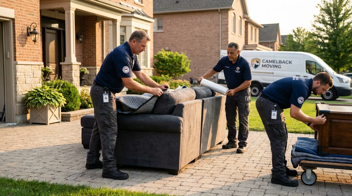 Large estate moving crew wrapping furniture in Gate City, VA